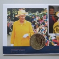 2001 Royal Visit Channel Islands 75th Birthday 5 Pounds Coin Cover - Mercury First Day Cover