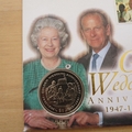 1997 HM QE II Golden Wedding Anniversary 1 Dollar Coin Cover - Liberia First Day Covers - Royal Couple
