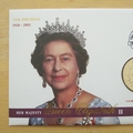 2001 Queen Elizabeth II 75th Birthday Guernsey 5 Pounds Coin Cover - UK First Day Cover - Mercury