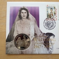 1997 Golden Wedding Queen Elizabeth II Isle of Man 1 Crown Coin Cover - Mercury First Day Cover