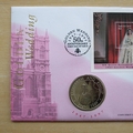 1997 Golden Wedding Anniversary 5 Crowns Coin Cover - Grand Turks First Day Cover