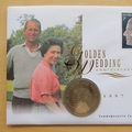 1997 Queen Elizabeth II Golden Wedding Anniversary Crown Coin Cover - UK First Day Cover - Mercury