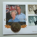 1997 The Queen's Golden Wedding Anniversary 5 Pounds Coin Cover - Mercury First Day Cover