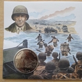 1994 D-Day 50th Anniversary 1 Crown Coin Cover - Isle of Man First Day Cover - Omar Bradley
