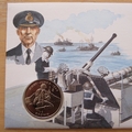 1994 D-Day 50th Anniversary 1 Crown Coin Cover - Isle of Man First Day Cover - Admiral Ramsay