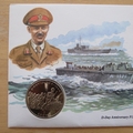 1994 D-Day Landings 50th Anniversary 1 Crown Coin Cover - Isle of Man First Day Cover - Dempsey