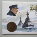 1994 D-Day Landings 50th Anniversary Churchill Crown Coin Cover - Jersey First Day Cover
