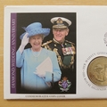 2007 Diamond Wedding Anniversary 1 Dollar Coin Cover - Kiribati First Day Cover - 50c Stamp