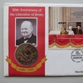 1995 Liberation of Jersey 50th Anniversary End of WWII 2 Pounds Coin Cover - Jersey First Day Covers