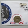 1995 50th Anniversary End of WWII Liberation of Jersey 2 Pounds Coin Cover - Jersey First Day Cover