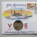 1995 Liberation of Channel Islands 50th Anniversary WWII 2 Pounds Coin Cover - Jersey First Day Cover