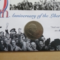 1995 Liberation of Guernsey 50th Anniversary WWII Crown Coin Cover - Guernsey First Day Cover