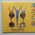 2002 Manchester Commonwealth Games 4x 2 Pounds Coin Cover - Royal Mail First Day Covers