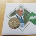 1998 Diana Princess of Wales Zambia 1000K Coin First Day Cover - Green