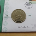 1998 Diana Princess of Wales Niue 1 Dollar Coin  Cover - Mercury First Day Cover - 50c Stamp
