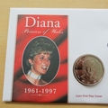 1998 Diana Princess of Wales Niue 1 Dollar Stamp & Coin Cover - Mercury First Day Cover