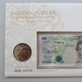 2002 Golden Jubilee 5 Pounds Banknote & 5 Pounds Coin Cover - Royal Mail First Day Cover