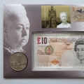 2001 Queen Victoria 10 Pounds Banknote 5 Pounds Coin Cover - Royal Mail First Day Cover