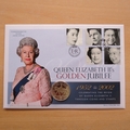 2012 Queen Elizabeth II's Golden Jubilee Silver 5 Pounds Coin Cover - First Day Cover