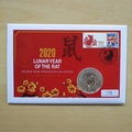 2020 Lunar Year of the Rat 1oz Silver 2 Pounds Coin Cover - First Day Cover by Westminster