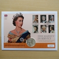 2021 Her Majesty In Service 1oz Fine Silver Britannia Coin Cover - First Day Cover by Westminster