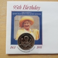 1995 The Queen Mother 95th Birthday 5 Pounds Coin Cover - First Day Covers by Mercury