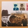 1999 Winston Churchill 125th Birth Anniversary Crown Coin Cover - First Day Cover by Mercury