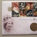 2003 The 50th Coronation Anniversary 5 Pounds Coin Cover - Royal Mail First Day Cover