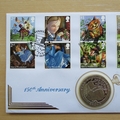 2015 Alice In Wonderland 150th Anniversary 1 Crown Coin Cover - Benham First Day Cover