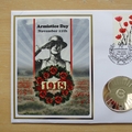 2008 Armistice Day 90th Anniversary Jersey Silver 5 Pounds Coin Cover - Benham First Day Cover