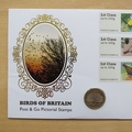 2010 Birds of Britain US Quarter Dollar Coin Cover - Benham First Day Cover