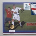 2002 England Football World Cup 1 Pound Coin Cover - Royal Mail First Day Covers