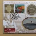 1999 Millennium Countdown Workers 1 Crown Coin Cover - Benham First Day Cover