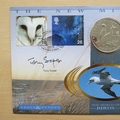 2000 The New Millennium Above & Beyond 1 Crown Coin Cover - Benham First Day Cover Signed