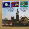 2002 A Children's Classic Peter Pan Gibraltar 1 Crown Coin Cover - Benham First Day Cover