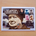 2015 Sir Winston Churchill 50th Anniversary Death 5 Pounds Proof Coin Cover - First Day Cover