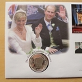 1999 Royal Wedding Prince Edward & Sophie Silver 5 Pounds Coin Cover - First Day Cover Mercury