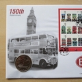 2001 Double Decker Bus 150th Anniversary 1 Crown Coin Cover - First Day Cover by Mercury
