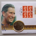 1998 Prince of Wales 50th Birthday 5 Pounds Coin Cover - First Day Cover by Mercury