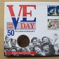 1995 VE Day 50th Anniversary Isle of Man 2 Pounds Coin Cover - First Day Cover by Mercury