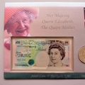 2000 The Queen Mother 100th Birthday 5 Pounds Silver Coin & Banknote First Day Cover - Mercury