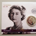 2001 Queen Elizabeth II 75th Birthday Jersey Silver 10 Dollars Coin Cover - First Day Cover by Mercury