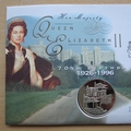 1996 Queen Elizabeth II 70th Birthday Silver 5 Pounds Coin Cover - First Day Cover by Mercury
