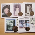 1999 The Queen Mother Celebrating 100 Years 1 Crown Coin Cover Set - Gibraltar First Day Covers