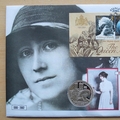 2002 The Queen Mother Memorial 50p Pence Coin Cover - Falkland Islands First Day Cover by Mercury