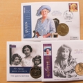 2002 Life & Times of The Queen Mother 5 Pounds Coin Covers Set - First Day Covers by Mercury