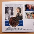 1992 Queen Elizabeth II 40th Anniversary of Coronation 1 Dollar Coin Cover - Samoa First Day Cover