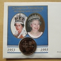 1993 Queen Elizabeth II 40th Coronation Anniversary 2 Pounds Coin Cover - Jersey First Day Cover