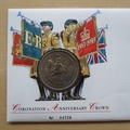 1993 40th Coronation Anniversary 5 Shillings Coin Cover - Royal Mint First Day Covers