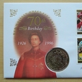 1996 Queen Elizabeth II 70th Birthday 1 Dollar Coin Cover - Samoa First Day Cover by Mercury